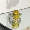 9.3ct Oval Cut Yellow Sapphire Engagement Ring