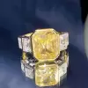 6.7ct Radiant Cut Yellow Sapphire Engagement Ring