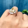 4.1ct Pear Cut Yellow Sapphire Crown Engagement Ring