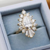 5ct Pear Cut White Sapphire Vintage Cocktail Ring