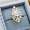 5ct Pear Cut White Sapphire Vintage Cocktail Ring