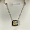 5ct Princess Cut Halo Square Pendant Necklace