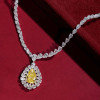 10ct Pear Cut Yellow Sapphire Statement Necklace