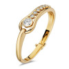 7ctw Round Cut Bezel Set Asymmetric Bangle