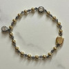 4ctw White Sapphire Georgian Art Deco Ball Chain Bracelet