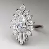 5ct Pear Cut White Sapphire Vintage Cocktail Ring