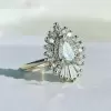 5ct Pear Cut White Sapphire Vintage Cocktail Ring