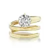 3ct Round Cut Asymmetric Comtemporary Pinky Ring