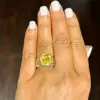 5.6ct Yellow Sapphire Two Tone Engagement Ring