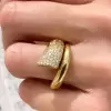 Flush Set Asymmetric Contemporary Cocktail Ring
