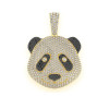 White & Black Sapphire Panda Pendant With Tennis Chain