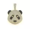 White & Black Sapphire Panda Pendant With Tennis Chain