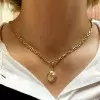 5.6ct Cushion Cut Bezel Set Pendant Link Chain Necklace