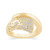 Flush Set Asymmetric Contemporary Cocktail Ring