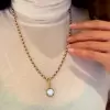 Antique 5ct Round Cut White Sapphire Necklace