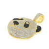 White & Black Sapphire Panda Pendant With Tennis Chain