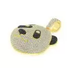 White & Black Sapphire Panda Pendant With Tennis Chain