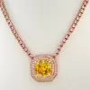 15ct Cushion Cut Yellow Sapphire Statement Necklace