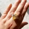 5.8ct Pear Cut Yellow Sapphire Three-stone Engagement Ring