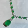 130ctw Huge Emerald Cut Emerald Chain Statement Necklace