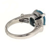 6.56ct Three-stone Blue Sapphire Engagement Ring