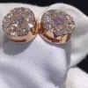 Round Cut White Sapphire Rose Gold Stud Earrings