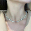 Handmade Round Cut White Sapphire Tennis Necklace