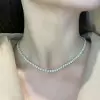 Handmade Round Cut White Sapphire Tennis Necklace