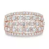 2ct Multi-Row Round Cut White Sapphire Cocktail Ring in Rose Gold