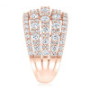 2ct Multi-Row Round Cut White Sapphire Cocktail Ring in Rose Gold