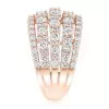 2ct Multi-Row Round Cut White Sapphire Cocktail Ring in Rose Gold