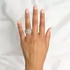 2ct Multi-Row Round Cut White Sapphire Cocktail Ring in Rose Gold