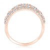 2ct Multi-Row Round Cut White Sapphire Cocktail Ring in Rose Gold