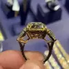 3.5ct Three-stone Yellow Sapphire Ring in Gold