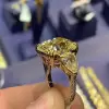 3.5ct Three-stone Yellow Sapphire Ring in Gold