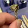 3.5ct Three-stone Yellow Sapphire Ring in Gold