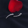 Round Cut White Sapphire Climber Earrings