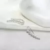 Round Cut White Sapphire Climber Earrings