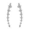 Round Cut White Sapphire Climber Earrings