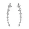 Round Cut White Sapphire Climber Earrings