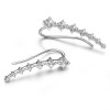 Round Cut White Sapphire Climber Earrings