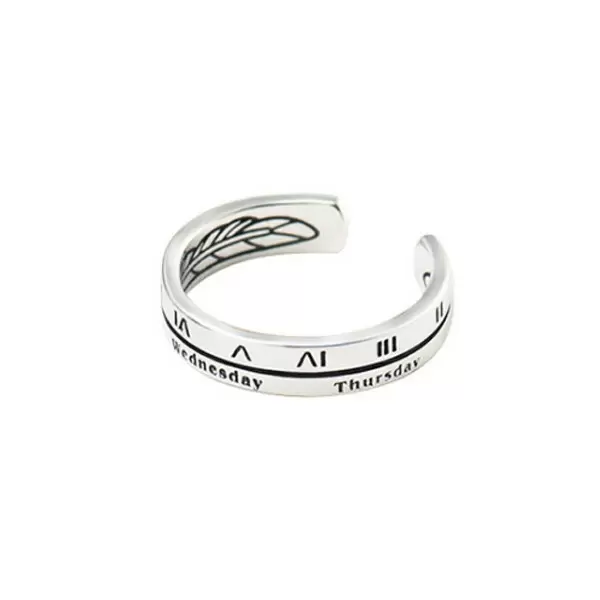 925 Sterling Silver Handmade Roman Numeral Letters Stackable Ring