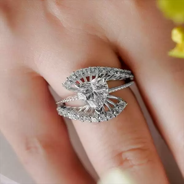 Heart Cut White Sapphire Engagement Ring