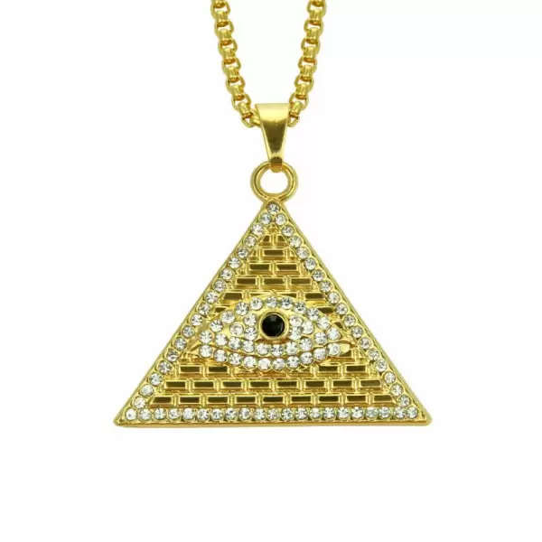 Men's Gold Eye Pyramid Necklace