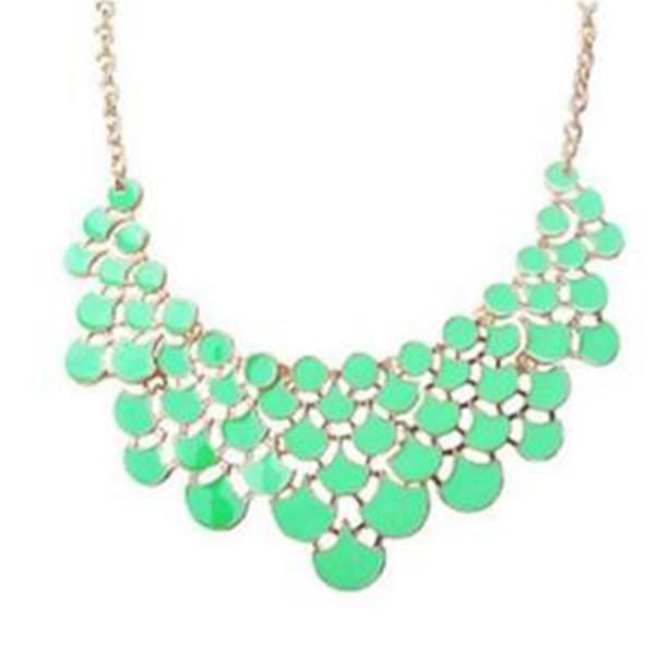 Retro Green Drips Multi-layer Necklace