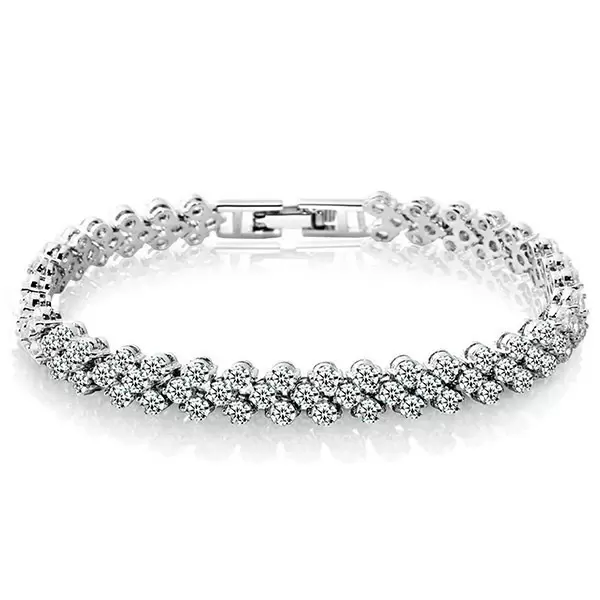 Round Cut White Sapphire Bracelet