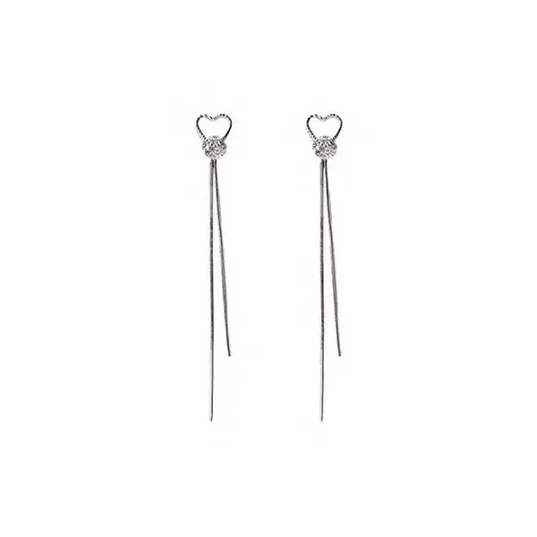 Sterling Silver Fashion Heart Threader Earrings