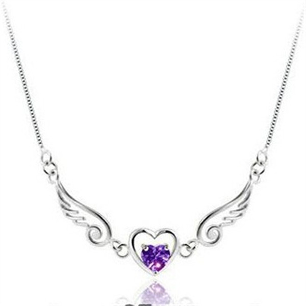 Angle Wings Amethyst Necklace