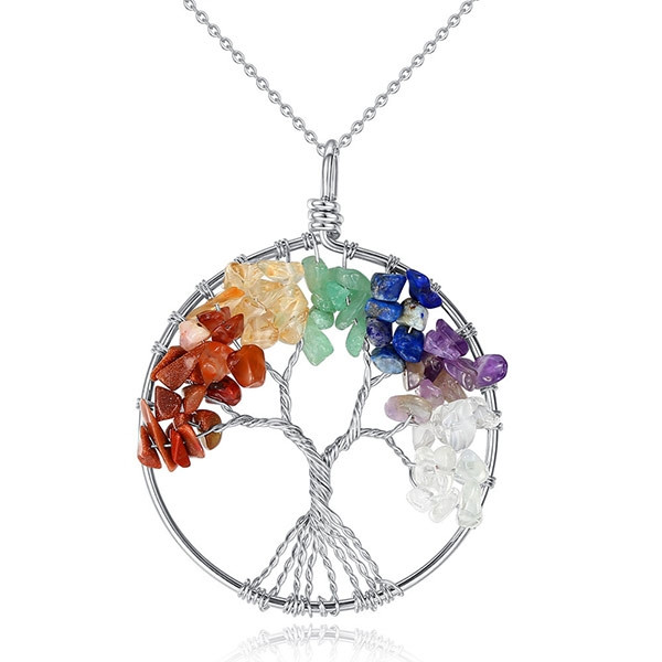 Rainbow Tree 925 sterling silver Necklace