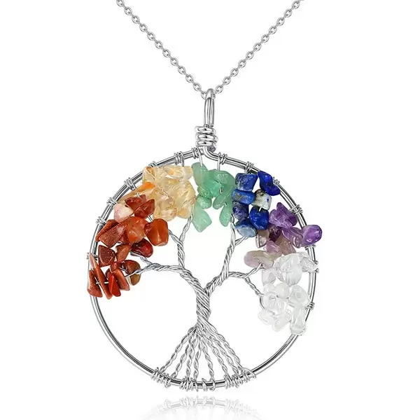 Rainbow Tree 925 sterling silver Necklace
